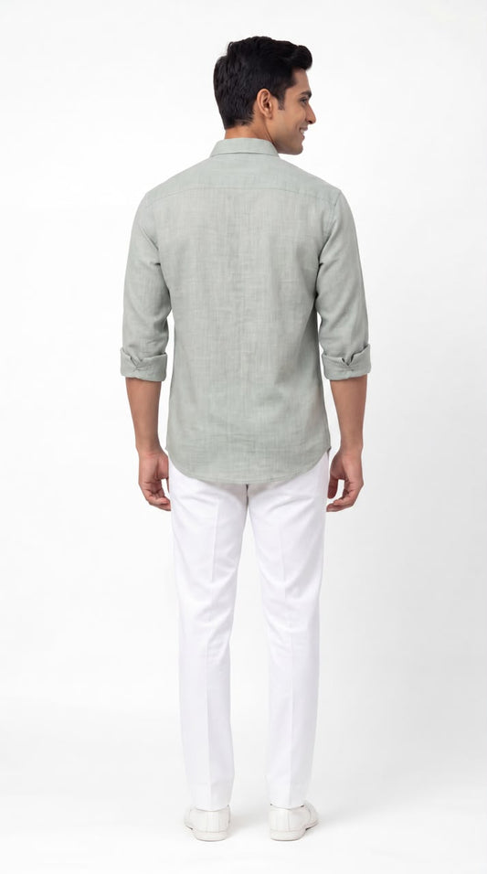 MEN'S EXCLUSIVE LINEN FABRIC EMBRODARY WORK VALUE EDITION STYLISH SHIRT