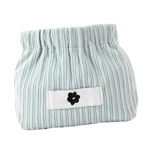 Mini Makeup Bag for Women, Corduroy Cosmetic Pouch with Self-Closing Elastic Design, Portable Storage Bag, Pocket Makeup Organizer, Travel Cosmetic Case (Multicolor)