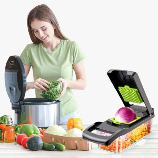 Vegetable Chopper Onion Chopper Multifunctional 14 in 1 Food Slicer Dicer Cutter Cheese Grater Home Essentials Kitchen Gadgets Veggie