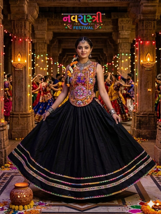 NAVARATRI COLLECTION Lehenga Stitched Lehenga Fabric : Roman Silk