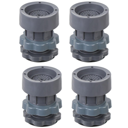 Furniture Leg Risers, Heavy Duty Gray Plastic Adjustable Bed Lifts, Set of 4 Stackable Elevators for Tables and Chairs Whit Anti Vibration Pads for Washing Machine Stand Foot