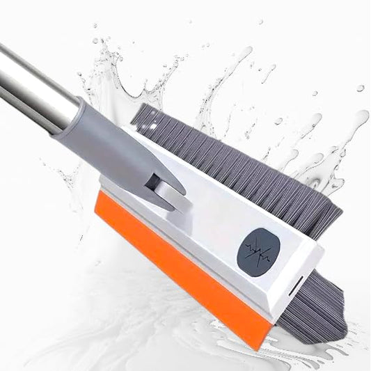 ONEFLESH 3 in 1 Bathroom Cleaner Brush Long Handle Floor Brush with Wiper for Home Cleaning, Bathroom Tiles Cleaning Brush, 180° Rotate Bathroom Brush for Heavy Duty_(AR)