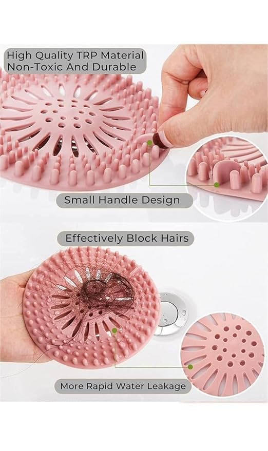 Durable Silicone Kitchen Bathroom Sink Drain Strainer Sewer Sink Strainer, Garbage Filters, Hair Stopper, Shower Drain Filter, and Clean, Random Color (Pack of 2)