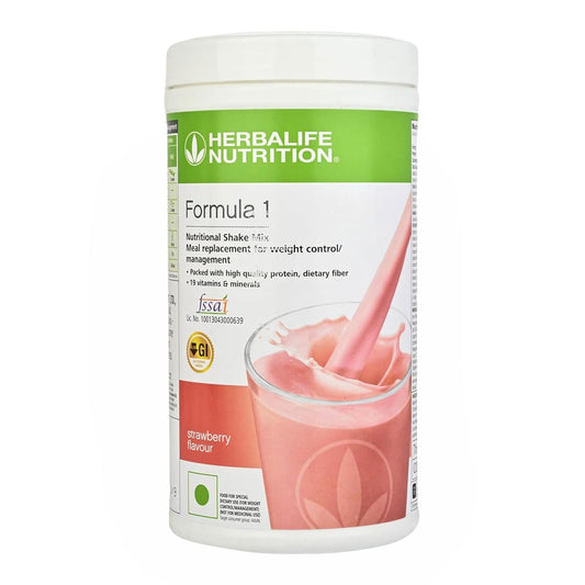 HERBALIFE Formula 1 Shake Strawberry 500g, Protein 200Gram, Afresh Lemon 50g, ShakeMate 500gNutrition Drink (Pack of 4, Strawberry, Lemon Flavored)