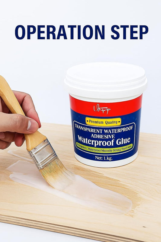 Waterproof Transparent Glue with Brush | Anti-Leakage Agent Coating| Invisible Crack Sealant Super Strong Gel Adhesive for Roof, Bathroom Wall, Window, Tile & mildew (300 gm, WaterProof Glue)