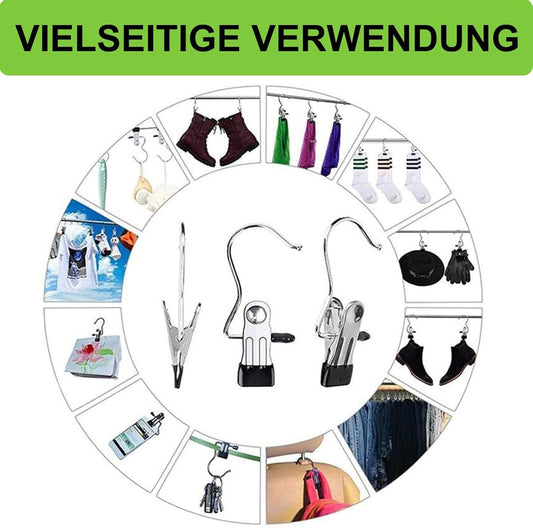 Heavy Duty Hanging Hooks Clips,New Boot Hangers for Closet, Laundry Hooks Hanging Clips Clothes Pins, Hat Pants Towel Clips Organizer for Home and Travel, Durable Hook Clips for Clothes