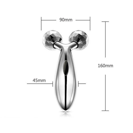 ikis 3d Massager Roller 360 Rotate Silver Thin Face Full Body Shape Lifting Wrinkle Remover Facial Massage Relaxation Tool,Body Itch Scratcher Stick - Pack of1