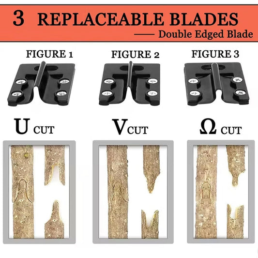 2 In 1 Garden Grafting Tool Pruner Kit For Plants, Plant Cutter For Garden, Grafting Tools For Plants, Precision Garden Grafting Tool With 3 Replaceable SK5 Steel Blades