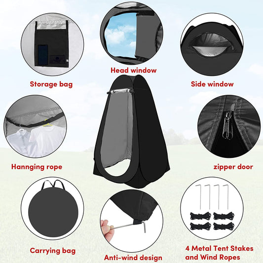 FabSports Foldable Privacy Portable Pop-up Tent, can be Used as Cloth Changing Tent or Toilet Tent for Camping, Hiking, Beach, Outdoors and Picnic with Bag