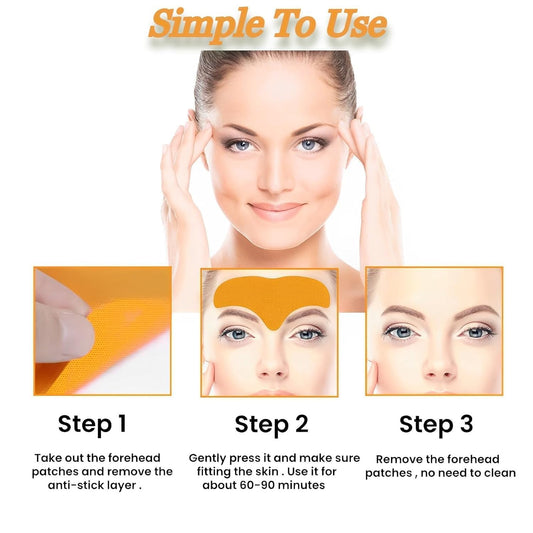 10 Pcs Forehead Wrinkle Patch Anti-Wrinkle Forehead Pads - Smooth Face Mask With Hydrolysed Collagen Face Treatment Multipurpose Anti-Aging Forehead Mask For Men & Women