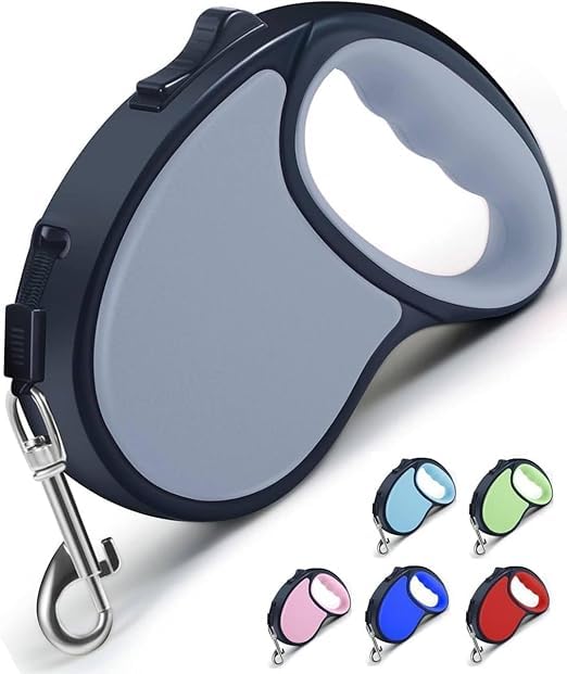ANVAY INPEX Retractable Dog Leash 16 Feet, Automatic Tangle-Free Nylon Tape Pet Leash with Quick Lock & Anti-Slip Handle, Adjustable Dog & Cat Walking Rope for Training, Walking & Camping