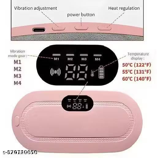 Period Cramp Relief Massager & Heating Pad for Cramps Portable Cordless Periods Machine 3-Temp. 3-Massage Mode Fast Menstrual Pain Device Women