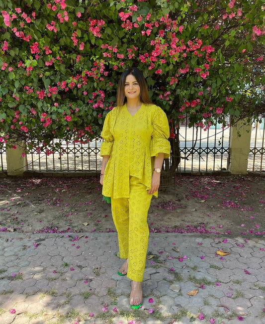 THIS SUMMER SEASON WEAR TRENDY CO-ORD SET WITH EMBROIDERY WORK