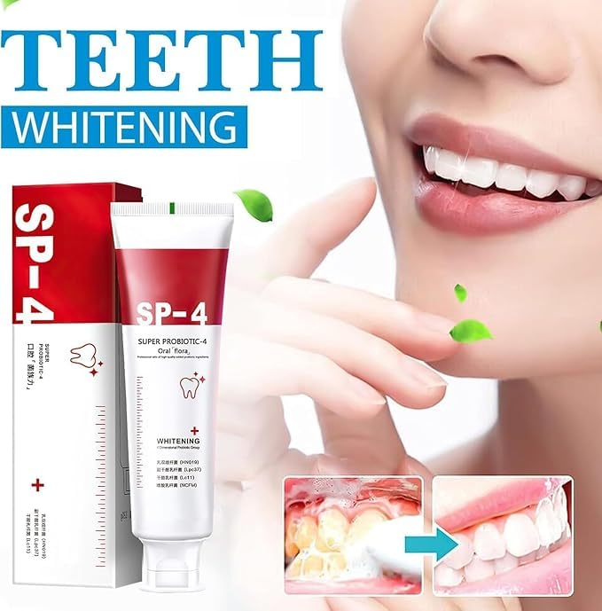 SP 4 Ultra Brightening Toothpaste Advanced Whitening Formula for Stain Removal and Enamel Protection-50gm Pack Of 2