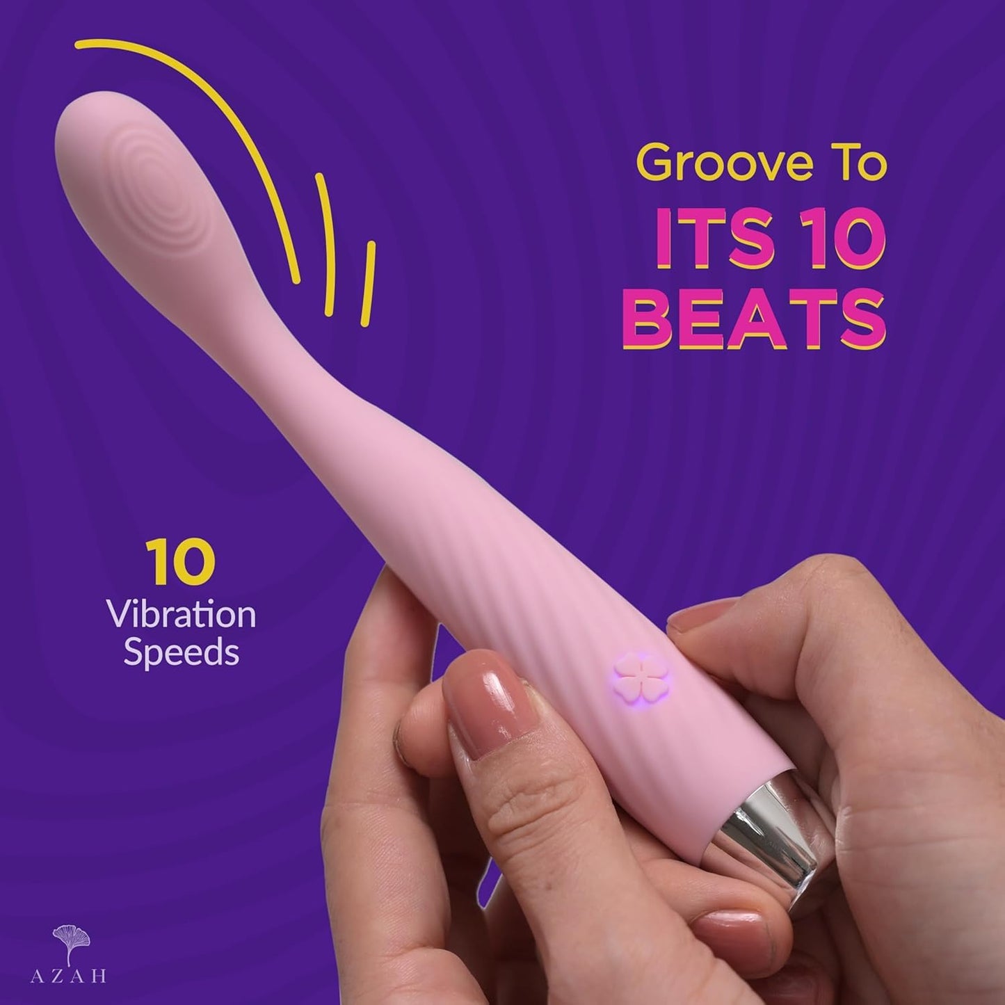 Body Electric Massager for Pain Relief, Stress Relaxation Waterproof, Flexible, Medical Grade Silicone,10 Speeds Multi Color