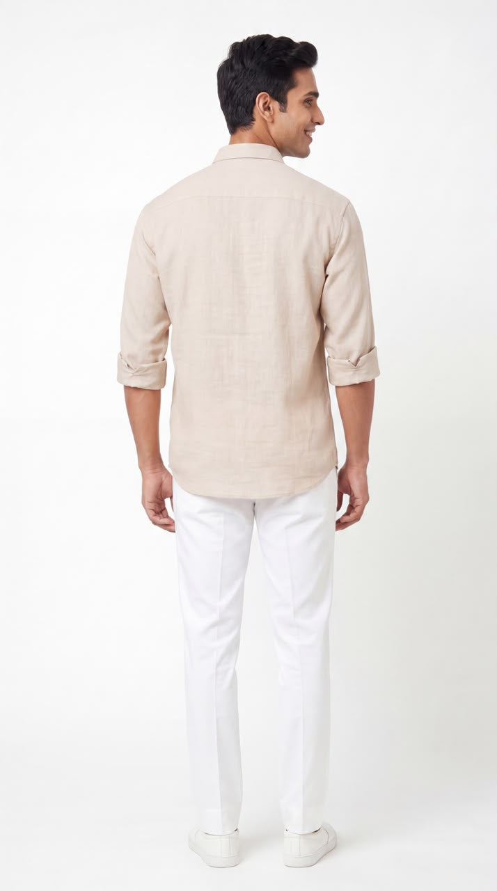 MEN'S EXCLUSIVE LINEN FABRIC EMBRODARY WORK VALUE EDITION STYLISH SHIRT