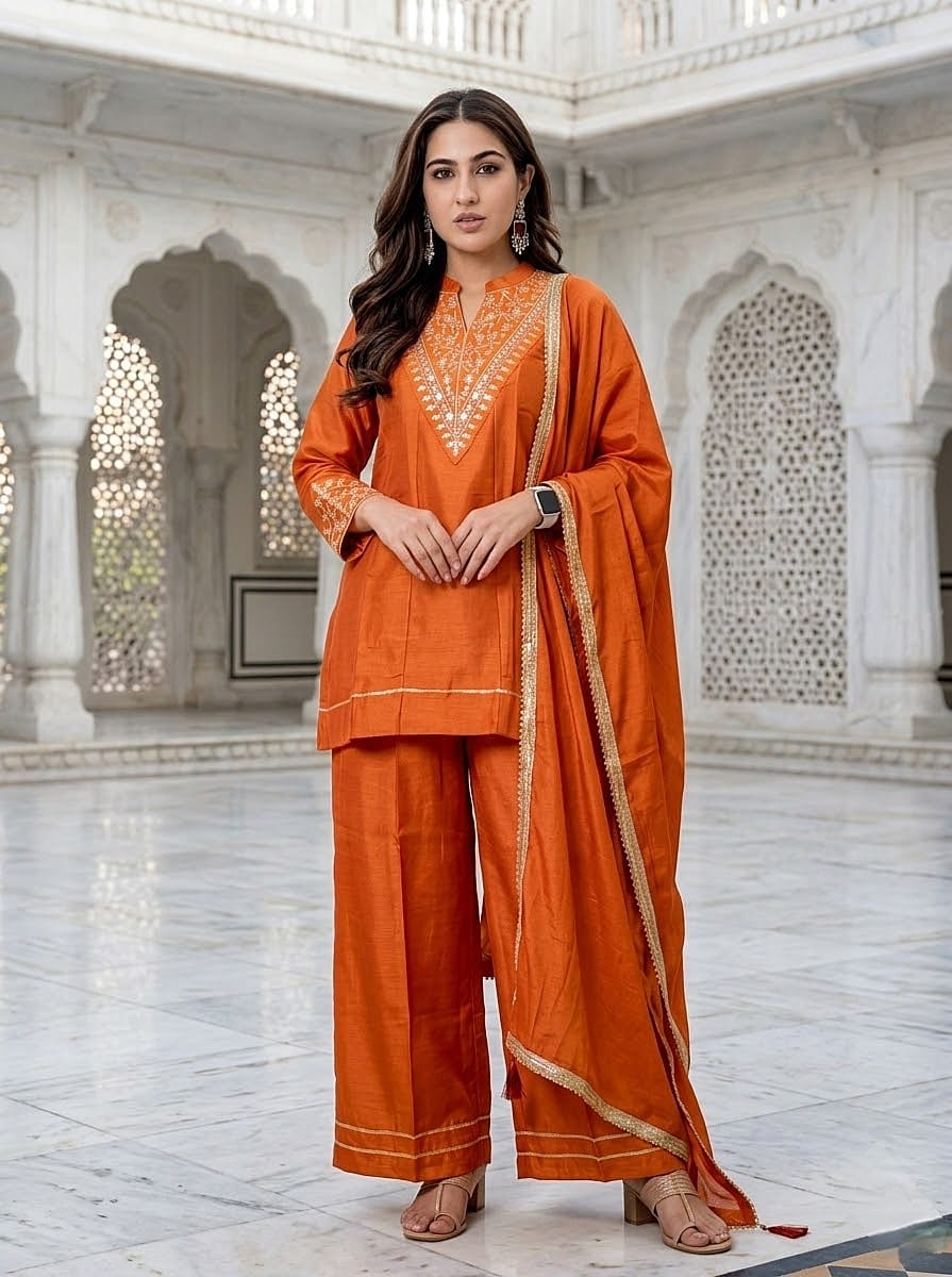New Arrival Exclusive Eid Special Collection Design Code:- GB-2125 Product Details Jency: Short Kurti (Peplum) with plazo pant with Duppata