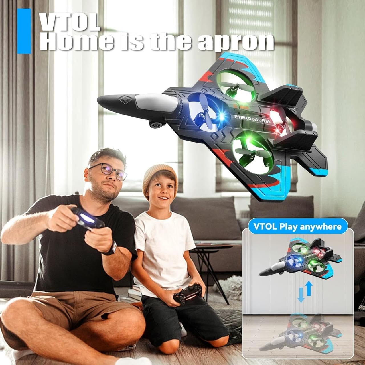Remote Control Fighter Plane Toy for Kids | RC Jet Aircraft with Lightning Effect Lights | Easy Control Flying Toy Plane | Durable Design | Battery Powered Remote Plane Gift for Boys and Girls