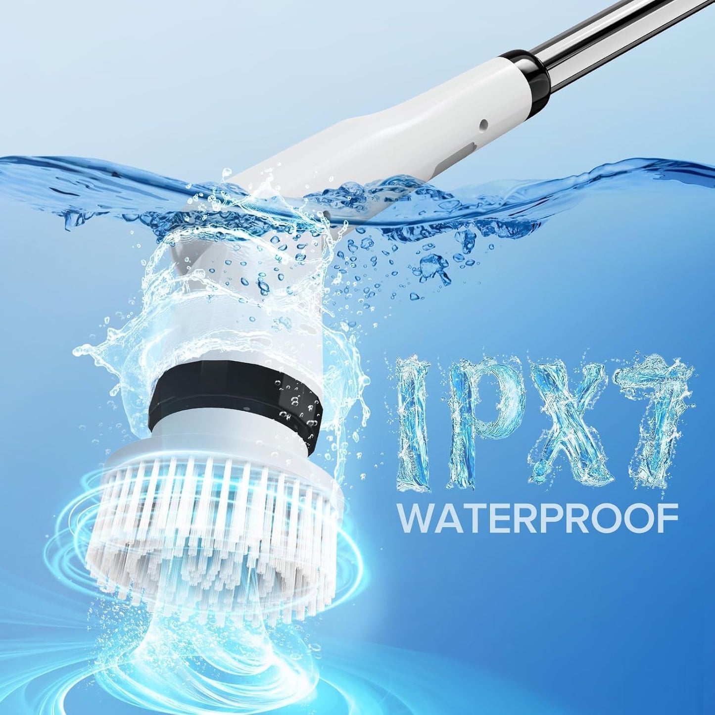 Seseno 9 in 1 Electric Spin Scrubber, Cleaning Brush Scrubber for Home, 300RPM/Min, 8 Replaceable Brush Heads, 3 Adjustable Size, 2 Adjustable Speeds, for Bathroom, Floor Tiles