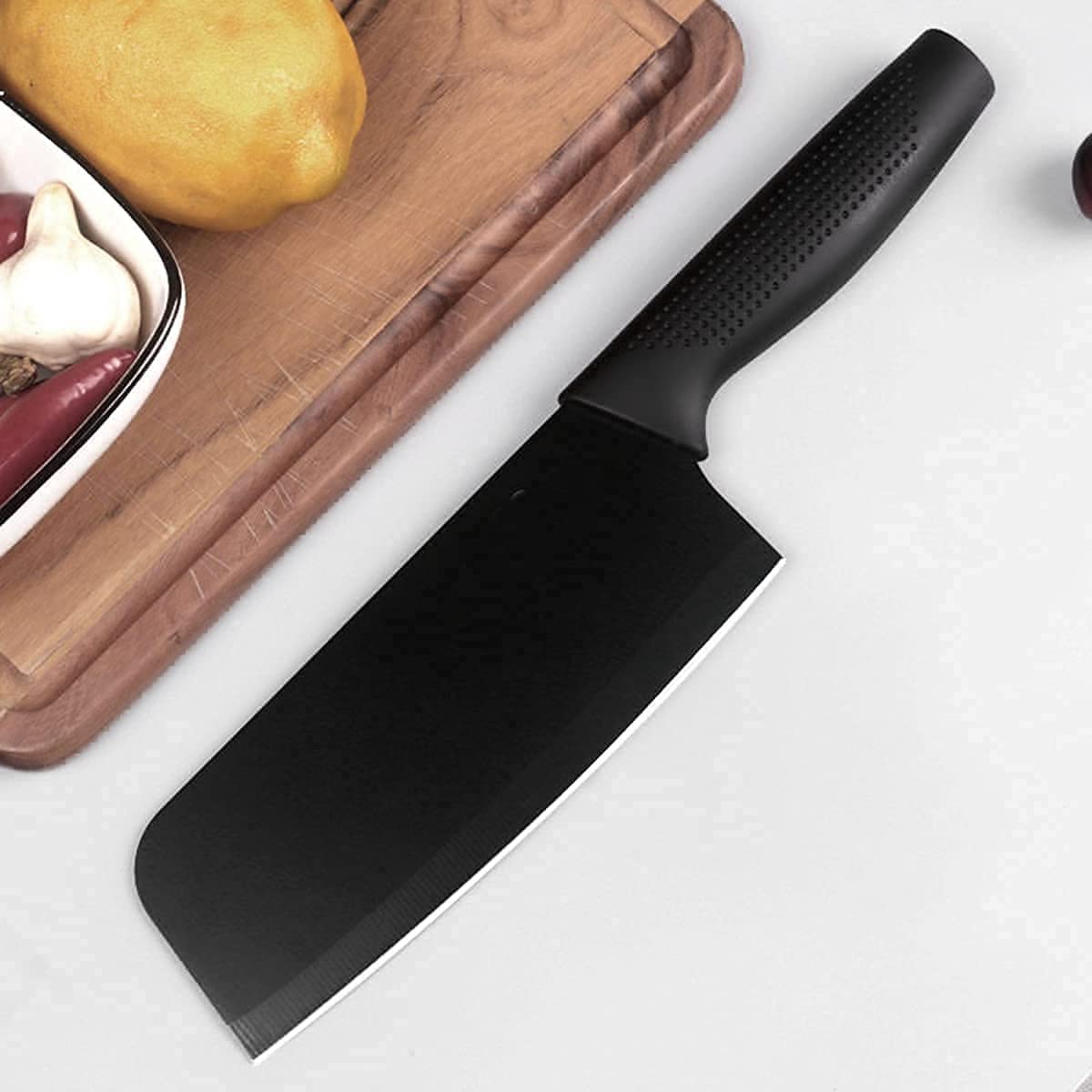 Stainless Steel Professional Kitchen Knife Set, 3-Piece Meat and Chef's Knife with Non-Slip Handle, Manual Sharpening for Home and Restaurant Use