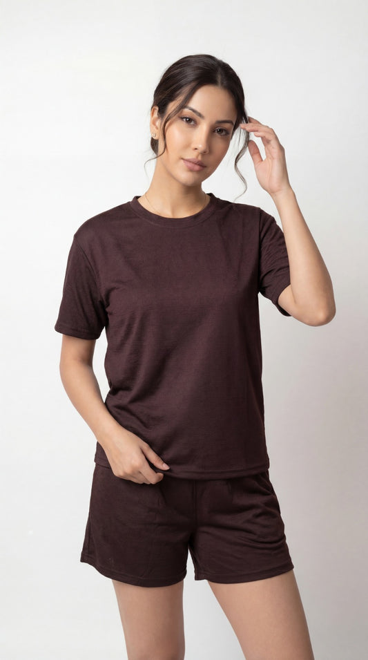 SHORTS NIGHT DRESS coffee