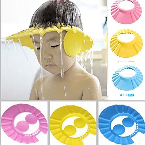 takshvfiBaby shower cap Hair Wash Cap For Children Baby Kids Safe Shampoo Shower Water Out of Their Bathing Protection For Eyes Face And Ear Bathing Baby bath Cap