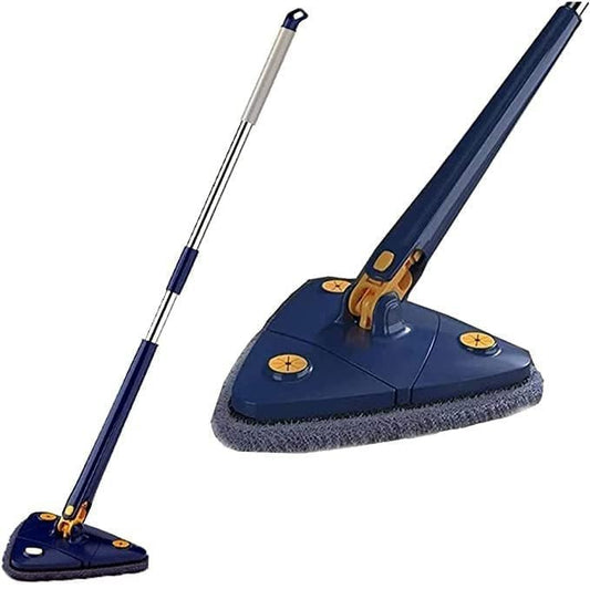 Triangle Cleaning Mop Adjustable Extendable Wall Cleaning Mop Retractable Microfiber Dry and Wet Glass Dust Cleaner with 2 Mop Head for Home Floor Window Wall,(Multicolor)