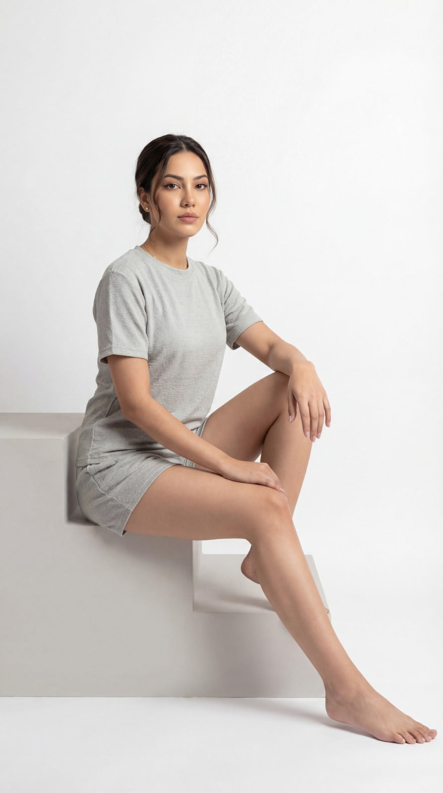 SHORTS NIGHT DRESS coffee Cream