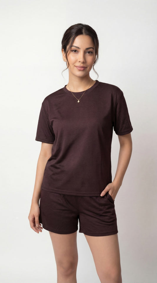 SHORTS NIGHT DRESS coffee