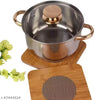 Square Shape Heat Resistant Wooden Coaster Pad Place mat for Hot Bowl Tea Cup, Kitchen Dining Pan Pot Holder,(Pack of 2 Pcs, Size 15cm)