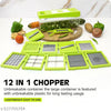 Krishiv 12 in 1 Multipurpose Chopper, Fruits & Vegetable Cutters, Grater Peeler Chipser, Unbreakable Food Grade Body, Easy Push to Clean Button Slicer Dicer, Chopper for Kitchen