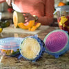 HaveAdeal Silicon Reusable Flexible lids forFood Covers Containers Stretch wrap and Seal Lids, Silicon Food wrap for Bowl Kitchen - Set of 6 with Various Sizes