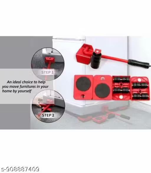 Divviks Furniture Lifter Mover Tool Set Heavy Duty Furniture Lifter With 4 Sliders For Easy And Safe Moving 360 Degreee Red Color