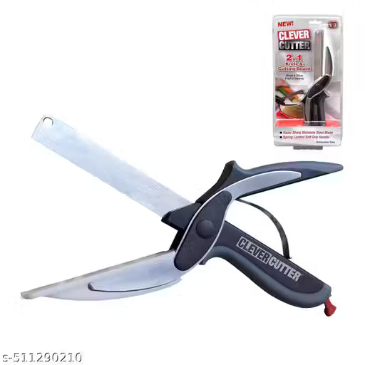 Clever Cutter- 2 in 1 Food Chopper/Slicer/Dicer Vegetable and Fruit Cutter Kitchen/Scissors Knife