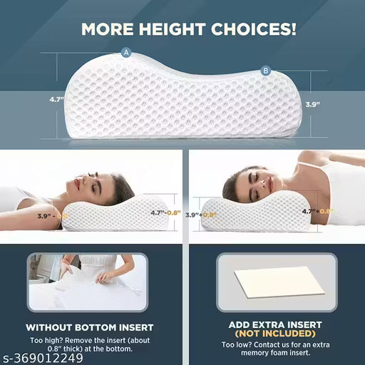 Memory Foam Cervical Pillow for Sleeping - Orthopedic Contoured Neck Pillow for Neck and Shoulder Pain (Standard - 21 x 13 Inch, White Bamboo Cover, Pack of 1)