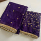 Space Sattin Multi Sequence Full Worked Saree With Original Mirror Lace & Havey Sequence Full Worked Blouse