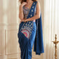 Get festive ready in our new Trending Stylish Ready to Wear Saree set  With Embroidery Work detailing.