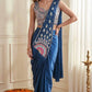 Get festive ready in our new Trending Stylish Ready to Wear Saree set  With Embroidery Work detailing.