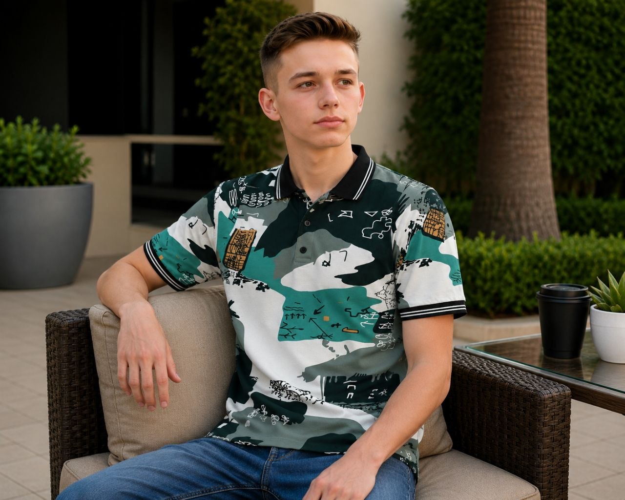 T-SHIRT  :-   TITLE:- Boys Polo T-Shirt with Ribbed Collar,Boys Short Sleeve Polo Neck T-Shirt,Boys Casual Polo T-Shirt,Boys Regular Fit Polo T-Shirt,Boys Printed Polo T-Shirt