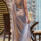 Space Sattin Multi Sequence Full Worked Saree With Original Mirror Lace & Havey Sequence Full Worked Blouse