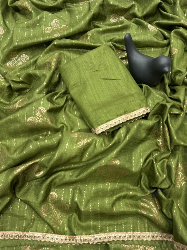 New arrivals   Embellished with Foil Print & Fancy Sequence Zari Border Lace