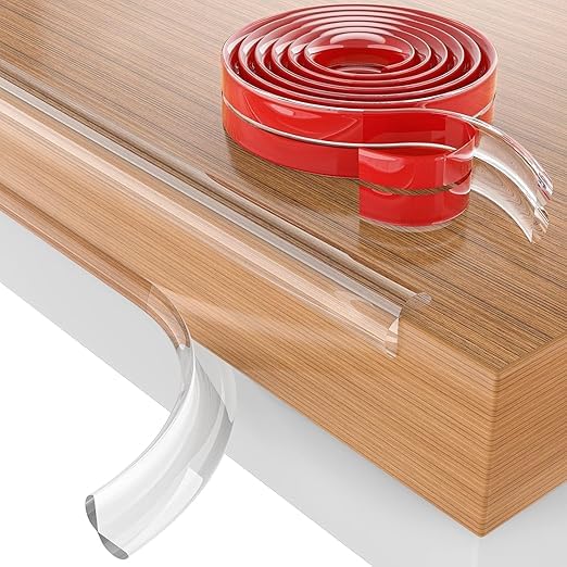 3 METAR Silicone Edge Protector Strip | Baby Proof Corner Safety for Sharp Edges | Adhesive Bumper Guard for Table, Furniture & Wall | Ideal for Home, Nursery & Office Use (3 METAR)
