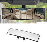 12 Inch Car Rear View Mirror – Anti-Glare Wide Angle Panoramic Mirror, Curved Surface Design, High Definition Glass, Universal Clip-On Interior Rearview Mirror