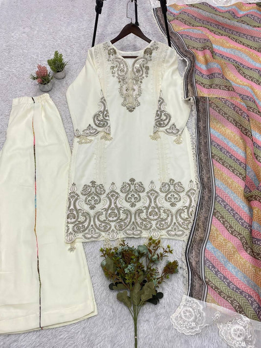 THIS SUMMER SEASON WEAR TRENDY CO-ORD SET WITH EMBROIDERY WORK