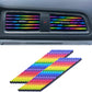 Universal Car AC Vent Decoration Strip–Red PVC U-Shape Waterproof Interior Trim Moulding for Straight Air Vent Outlets- (Rainbow)