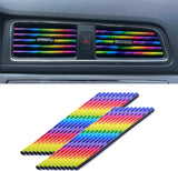 Universal Car AC Vent Decoration Strip–Red PVC U-Shape Waterproof Interior Trim Moulding for Straight Air Vent Outlets- (Rainbow)