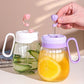 Glass Tumbler with Fruit Infuser Lid & Straw, Portable Summer Drink Cup for Juice, Tea, Detox Water & Milk Tea | Leakproof Handle Mug for Girls, Travel & Daily Hydration (Multicolor) (1)