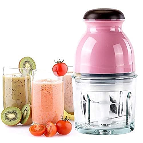 Capsule Cutter Quatre Mini Electric Food Processor and Blender 4-Blade Multipurpose Chopper and Grinder for Meat Vegetables Fruits and Smoothies Compact Powerful Kitchen Mixer-Pink