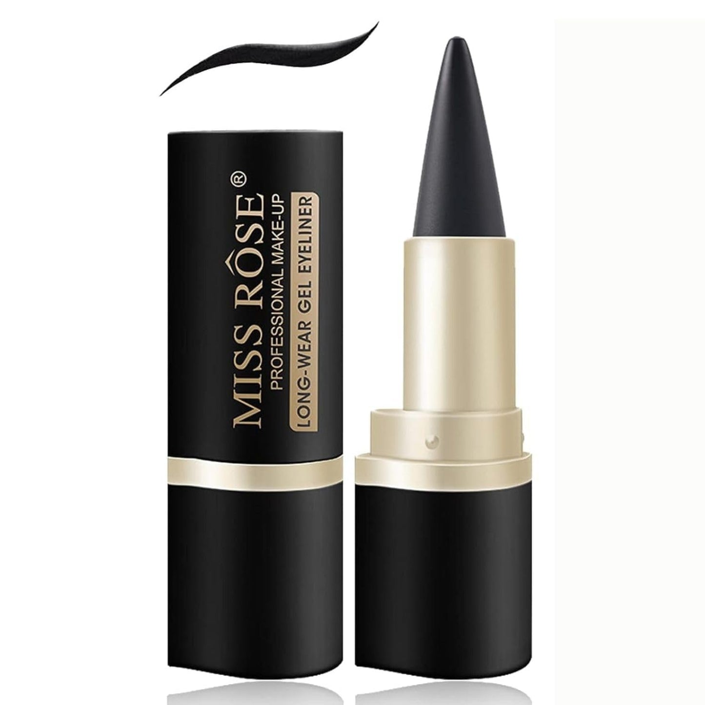 Black Gel Cream Eyeliner, Pencil Eyeliner & Kajal, Tool Smudge Proof and Waterproof Matte Quick Dry Black Eye-liner Pencil Tattoo Pen Stick Makeup for Women