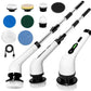 Seseno 9 in 1 Electric Spin Scrubber, Cleaning Brush Scrubber for Home, 300RPM/Min, 8 Replaceable Brush Heads, 3 Adjustable Size, 2 Adjustable Speeds, for Bathroom, Floor Tiles